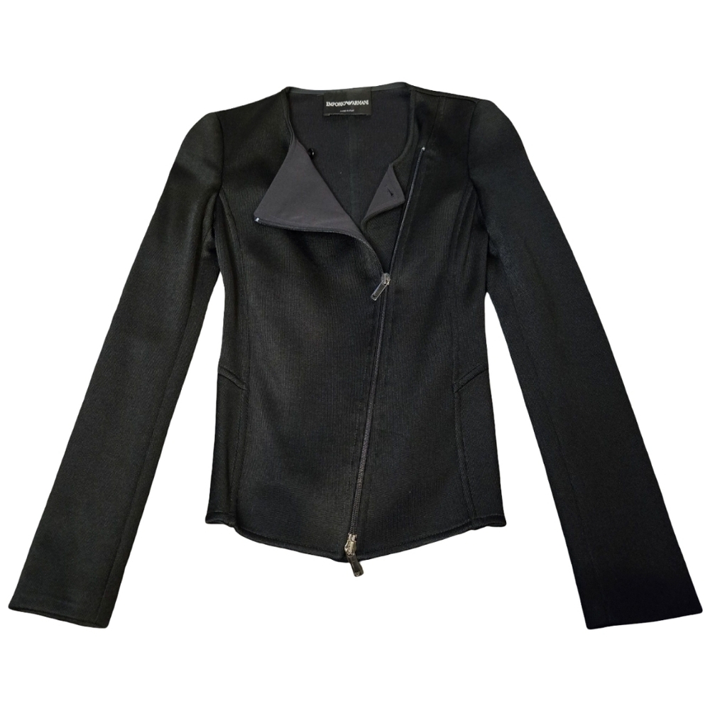 Emporio Armani Women's Elegant Black Zip Blazer
